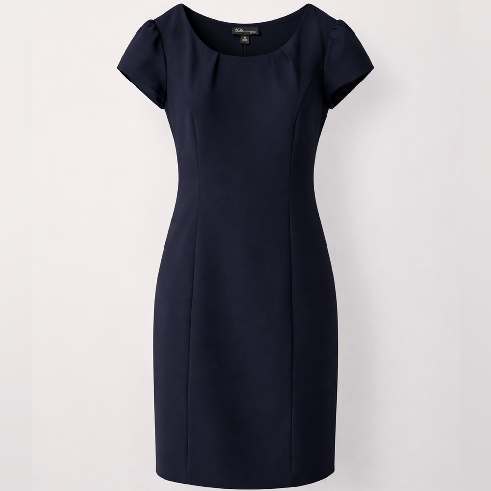AGB Petite Black Sheath Dress Cap‎ Sleeves Career | Size 8P